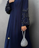 Sabeel Blue Embellished Abaya