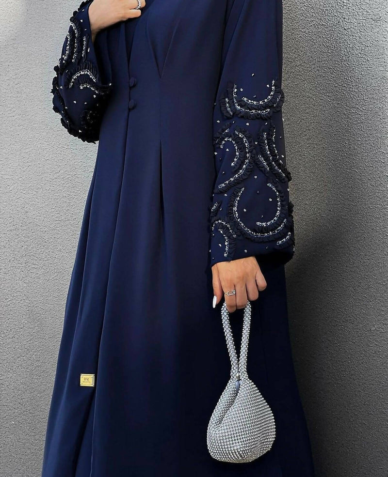 Sabeel Blue Embellished Abaya