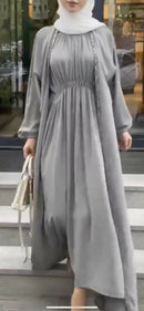 Pleated Abaya Shrug Dress