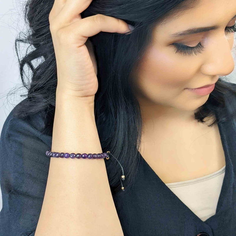 Amethyst Tasbih Bracelet | Women's Dhikr Beads, 33 Beads