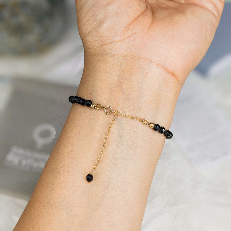 Black Spinel Tasbih Bracelet | Women's Misbaha, 33 Beads