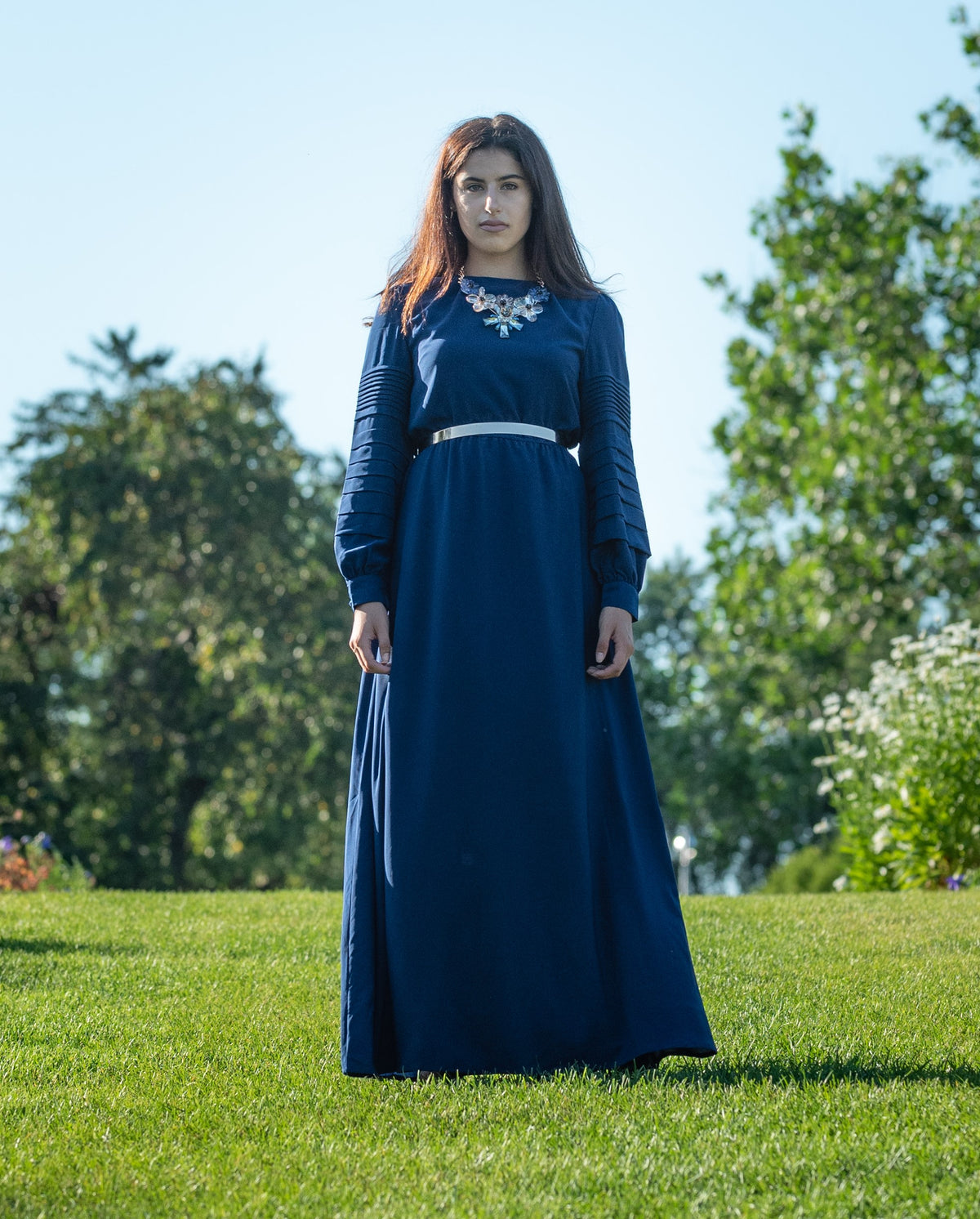 MODASTY | Pleated Sleeve Maxi Dress MODASTY | Pleated Sleeve Maxi Dress