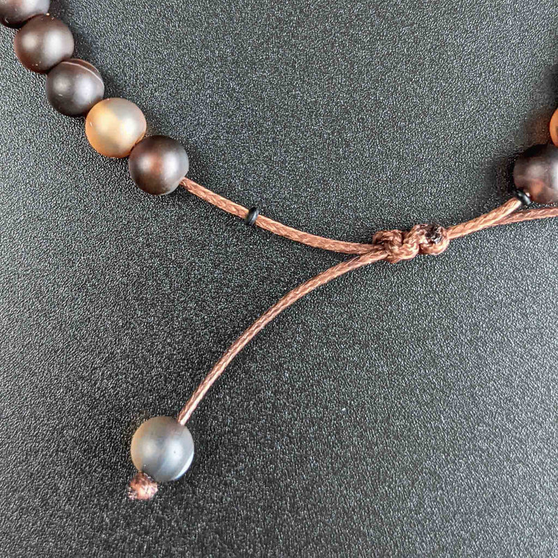 Coffee Agate Tasbih Bracelet | Men's Misbaha, 33 Beads