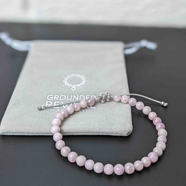 Compassion Bracelet Tasbih pour femme avec 33 perles de pierres précieuses Kunzite