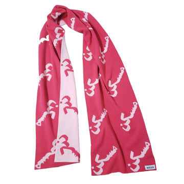 Pink white Maskan short scarf double sided