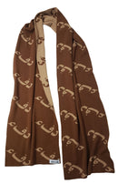 Dark brown light font Arabic scarf