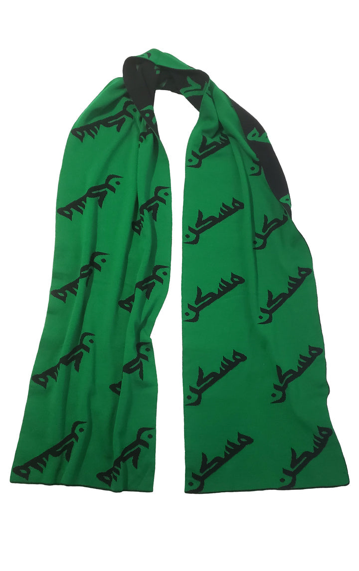 Green black font Maskan double sided scarf