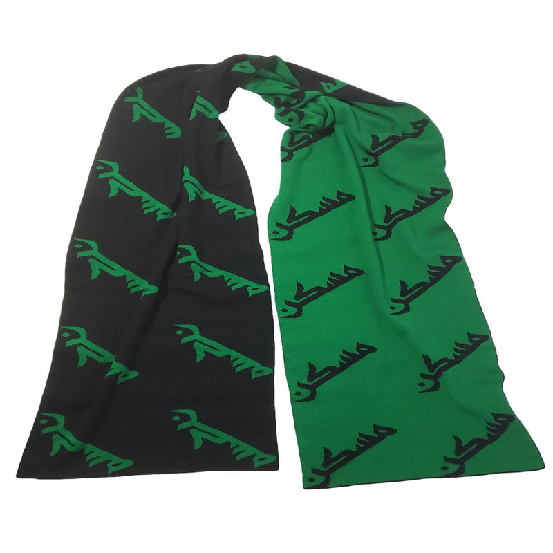 Sides Maskan green black double sided scarf