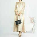 Doha Pearled Satin Abaya Set