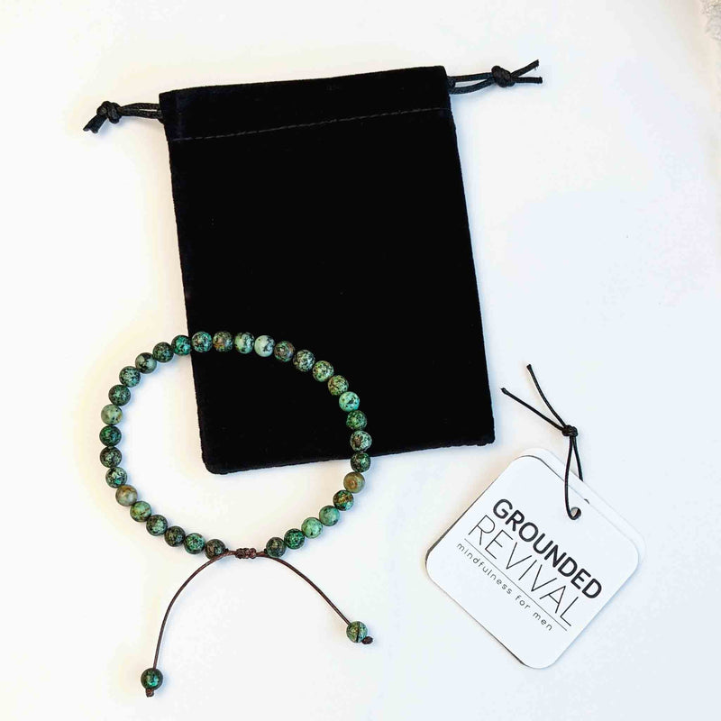 Ease Bracelet Tasbih pour homme avec 33 perles de pierre turquoise africaine