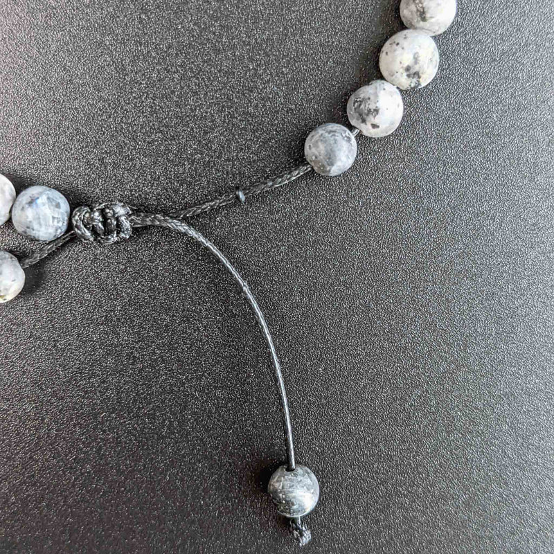 Bracelet Tasbih Evolve pour homme avec 33 perles en pierre de labradorite mate