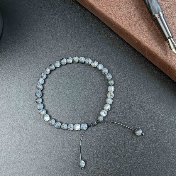 Evolve Men's Tasbih Bracelet with 33 Matte Labradorite Stone Beads