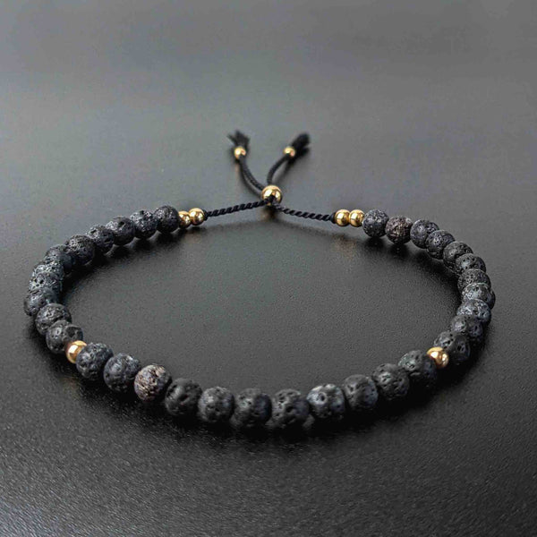 Bracelet Mini Tasbih mis à la terre | Bracelet pour femme avec 33 perles de pierres précieuses de lave délicates