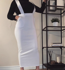 Maxi Suspender Skirt white with pockets
