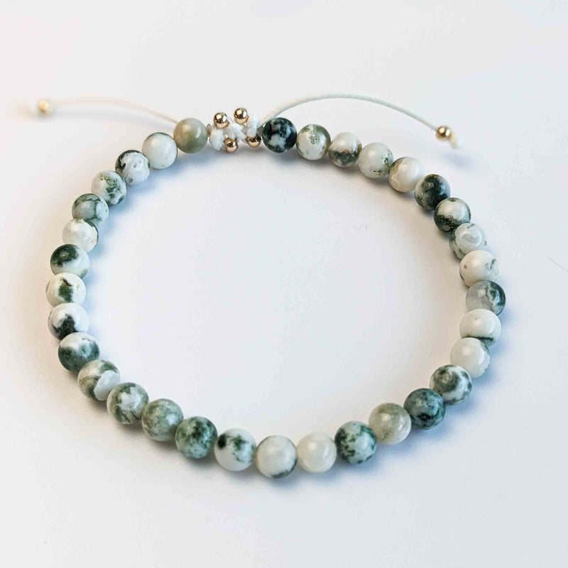 Tree Agate Tasbih Bracelet | Women's Dhikr Beads, 33 Beads
