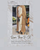 Made from the softest and the most comfortable chiffon material, our Reem Three-Piece Abaya Set is sure to win hearts