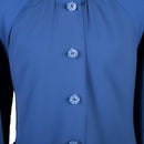 Blue Aster Abaya top buttoned custom