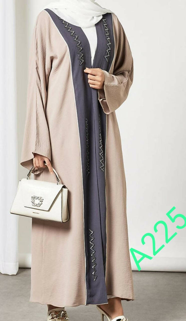 CLASSIC EMBELLSIHED ABAYA WITH A FREE HIJAB 3+COLORS