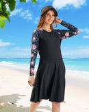 Leaf swim dress SPF50+
