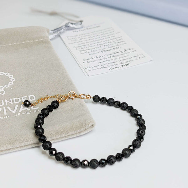 Lava & Spinel Tasbih Bracelet | Women's Misbaha, 33 Beads