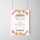 The Floral Arch Contract is a custom bespoke nikkah or anniversary contract.