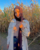 Women's Premium Jersey Hijab Bloor Brown full coverage