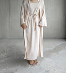 Ecru 2 Piece Abaya