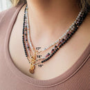 Morganite Mini Tasbih Necklace | Women's Islamic Prayer Beads, 99 Beads