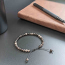 Silver Obsidian Tasbih Bracelet | Men's Misbaha, 33 Beads