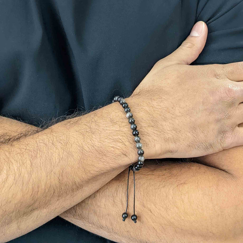 Silver Obsidian Tasbih Bracelet Men s Misbaha 33 Beads silver-obsidian-tasbih-bracelet-men-s-misbaha-33-beads
