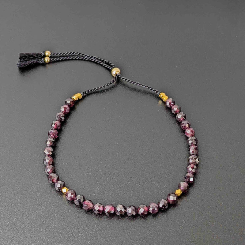 Garnet Tassel Tasbih Bracelet | Women's Tasbeeh Beads, 33 Beads