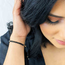 Black Spinel Tassel Tasbih Bracelet | Women's Tasbeeh Beads, 33 Beads