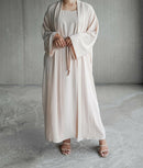 Ecru 2 Piece Abaya