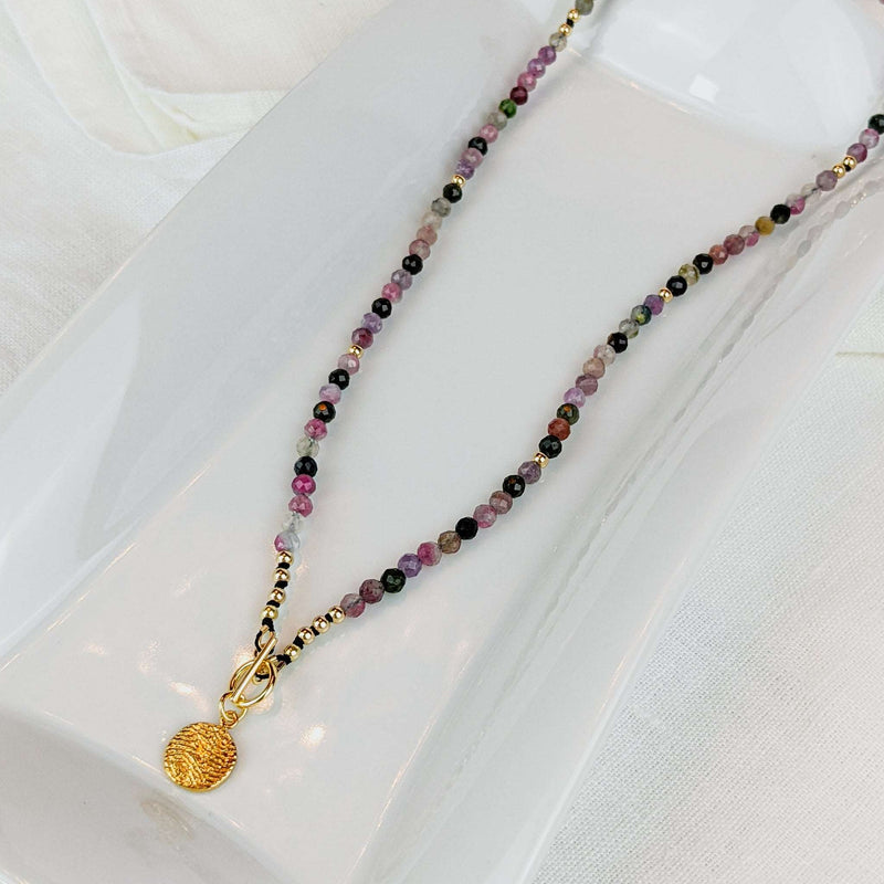 Tourmaline Mini Tasbih Necklace | Women's Islamic Prayer Beads, 99 Beads