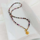 Tourmaline Mini Tasbih Necklace | Women's Islamic Prayer Beads, 99 Beads