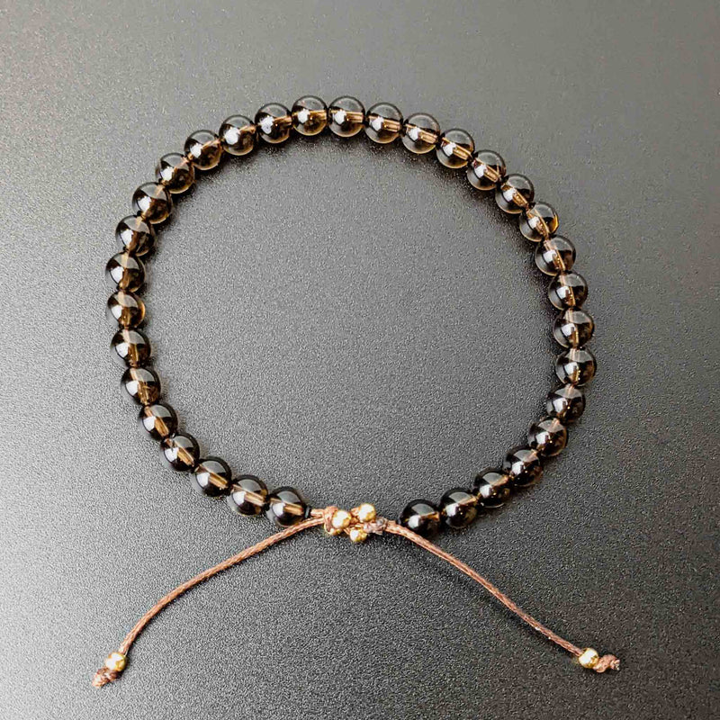 Smoky Quartz Tasbih Bracelet | Women's Dhikr Beads, 33 Beads