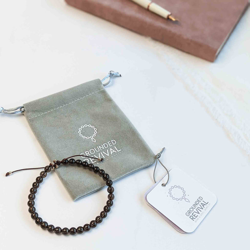 Smoky Quartz Tasbih Bracelet | Women's Dhikr Beads, 33 Beads