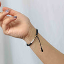 Lava & Moonstone Tassel Tasbih Bracelet | Women's Tasbeeh Beads, 33 Beads