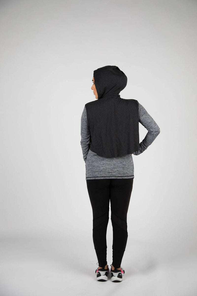 women's black Ava Wrap sleeveless back view