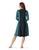 Forest zip thru swim dress SPF50+