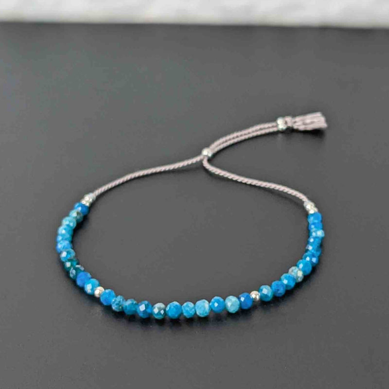 Blue Apatite Tassel Tasbih Bracelet | Women's Tasbeeh Beads, 33 Beads