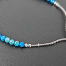 Blue Apatite Tassel Tasbih Bracelet | Women's Tasbeeh Beads, 33 Beads