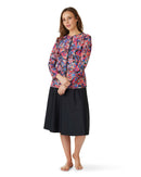 Coral zip 3/4 top SPF50+