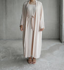 Ecru 2 Piece Abaya