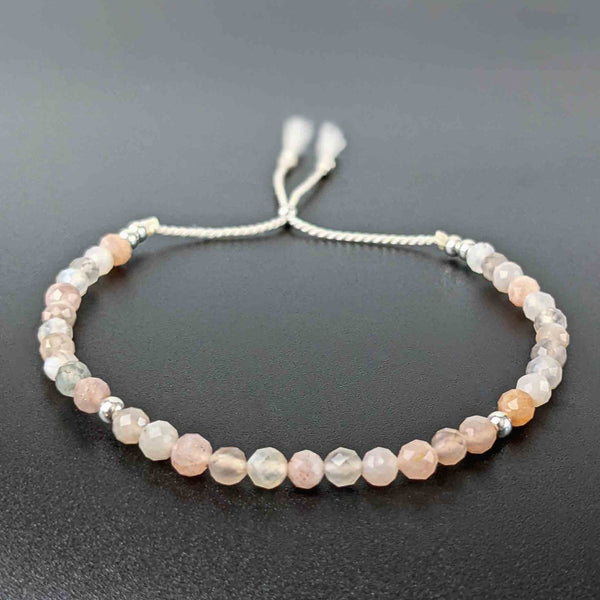 Vitality Women's Mini Tasbih Bracelet with 33 Dainty Sunstone Gemstone Beads