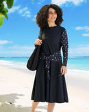 Dot tie swim dress SPF50+