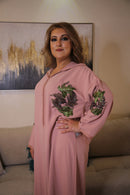 Pink Jalabiya with Crystals green genuine preciosa