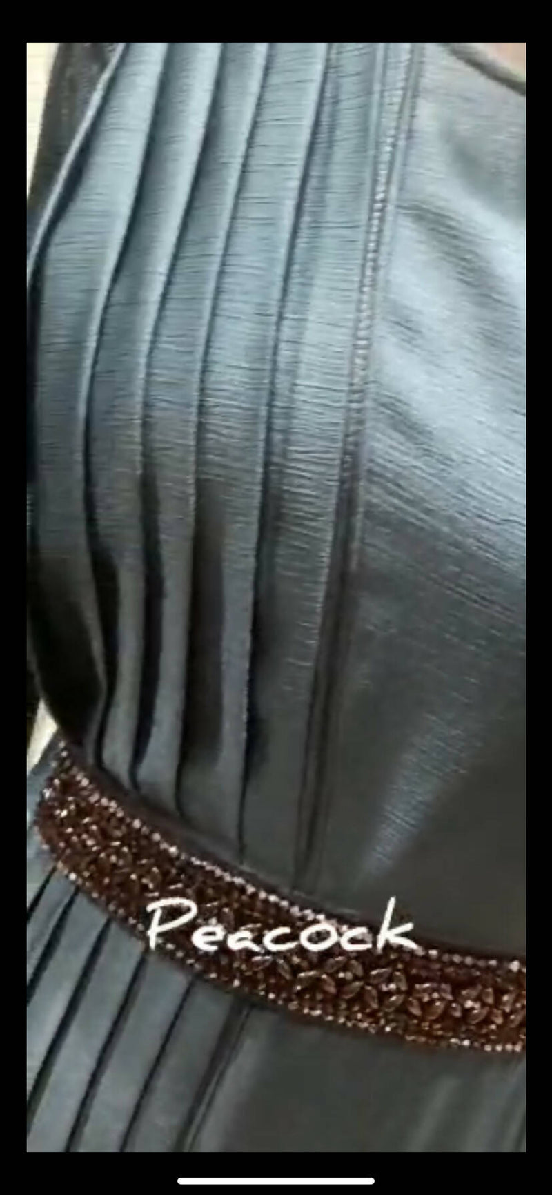 Handworked Pleated Abaya With Adjustable Belt