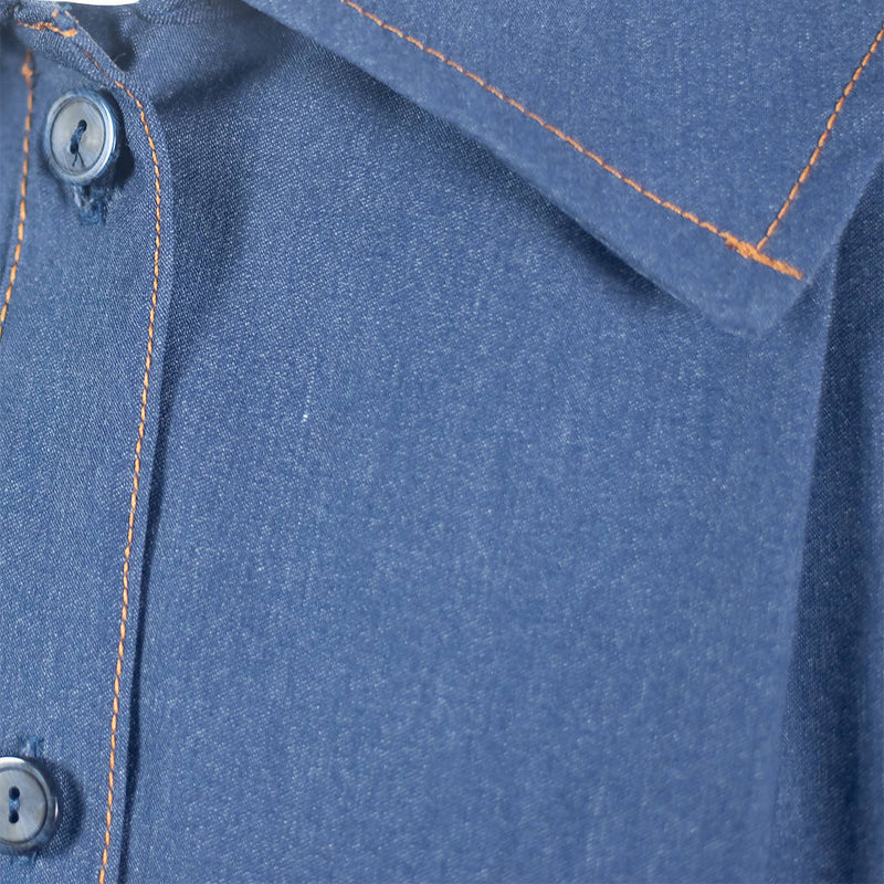 Casual Tunic for women buttoned blue denim