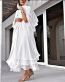IVORY WHITE 3 LAYERED ABAYA